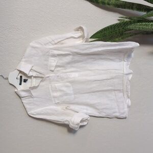 Ralph Lauren Classic White Linen Top, size small